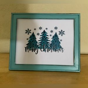 Farmhouse Christmas cheetah trees picture 8x10 w/frame